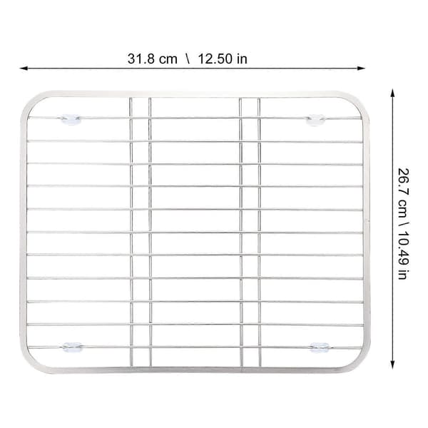 Opbevaringsstativ i rustfrit stål, afløbsstativ til vask, afløbsstativ til køkkenudstyr 31.8X26.7CM Silver