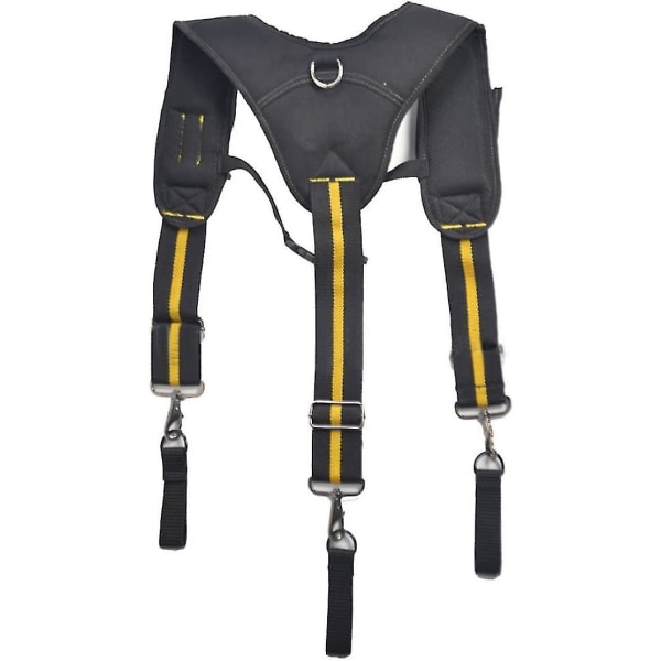 Værktøjsbælte Suspender Justerbar Heavy Duty Arbejdsbælte Sele Polstret Suspenders Loop Polstret Værktøjsbælte Sele Sort, Gul 1stk