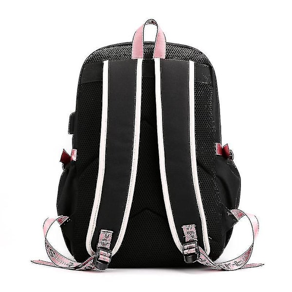 Blackpink Rygsæk Laptop Taske Skole Taske Bogtaske Med Hovedtelefon Port, Usb Opladning&amp;