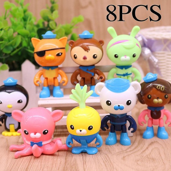 8 stk/sett The Octonauts figurer Octo Crew Pack Playset Actionfigur Dukke Leke Ornament