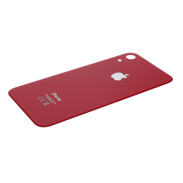 Til Apple iPhone XR 6.1 tommer batterihuscover i glas (EU-version, ikke-OEM men høj kvalitet) Red Style C iPhone XR 6.1 inch