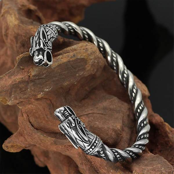 Rustfritt stål drage armbånd smykker mote tilbehør viking armbånd menn one size