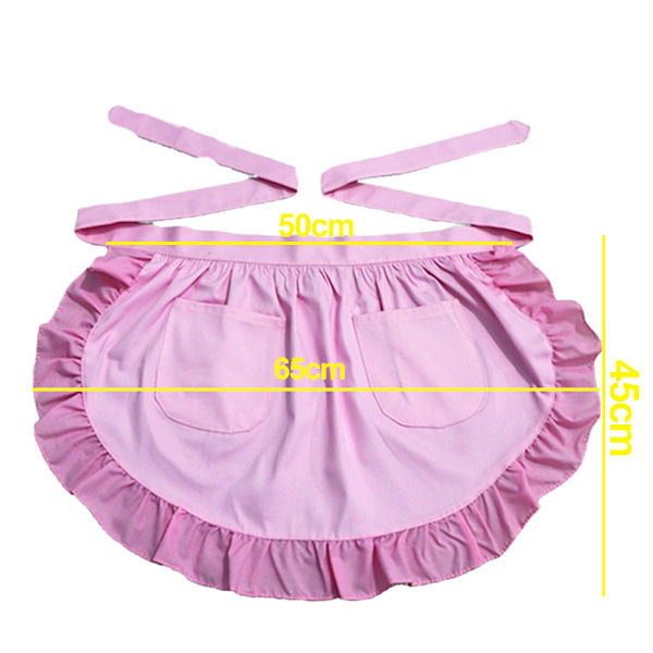 Esiliina Keittiö Ruokailu 100% Puuvilla Taskuilla Tytöille, Vaaleanpunainen Pink