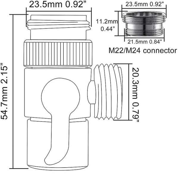 Kök Kran Adapter Badrum Switch Splitter Diverter Diskho Ventil Vattenkran Anslutning Separator Dusch Toalett Tee Tillbehör