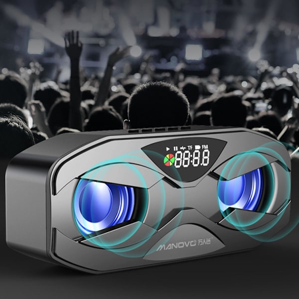 Manovo M5 Trådløs Bluetooth-høyttaler Utendørs Subwoofer Bærbar Mini Radio Hjemme-lyd 6d Surround S