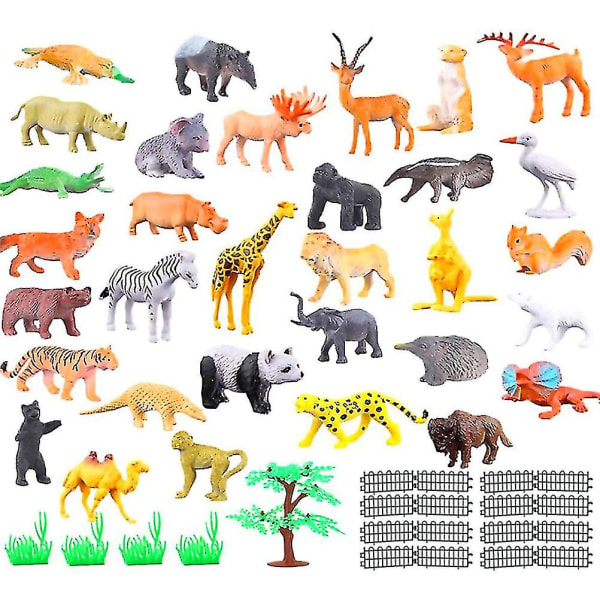 53 kpl set PVC eläimet eläimet figuurit lelut miniviidakkoeläimet lelut opettavaiset oppimislelut lapsille lahja