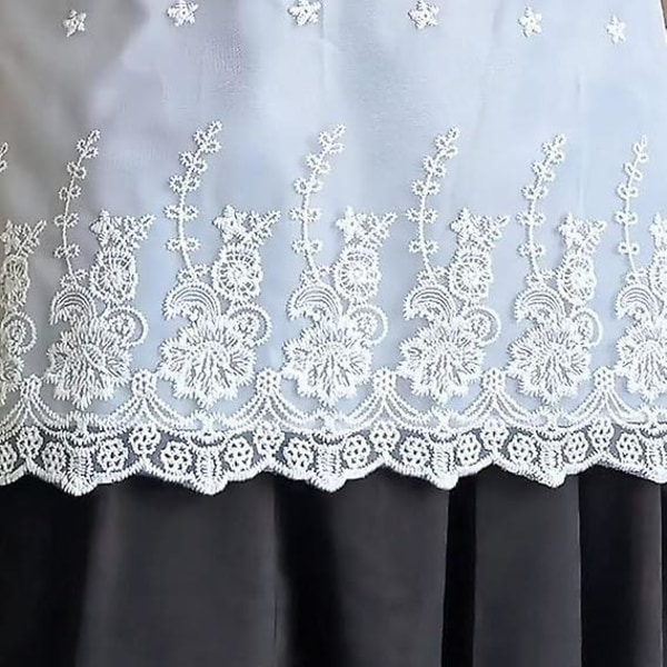 Nydelig midjeforkle i bomull med blonder brodert vanntett serverforkle servitørforkle halvforkle for kvinner jenter