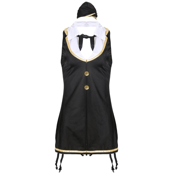 Seksikäs lentoemännän asu roolipeliin black One size fits all