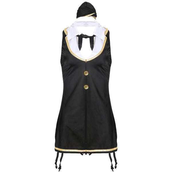 Sexy Air Hostess Costume Rollespill Uniform black One size fits all