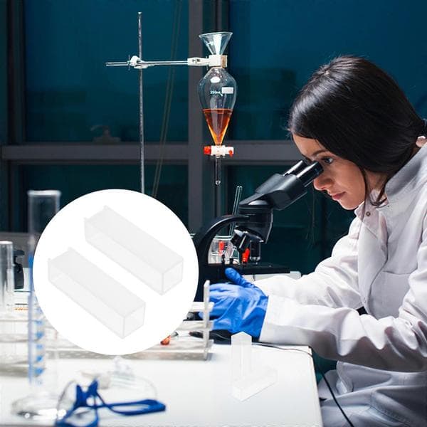 Optisk kuvetteglas til laboratoriespektralanalyse 4 stk. glaskuvetter