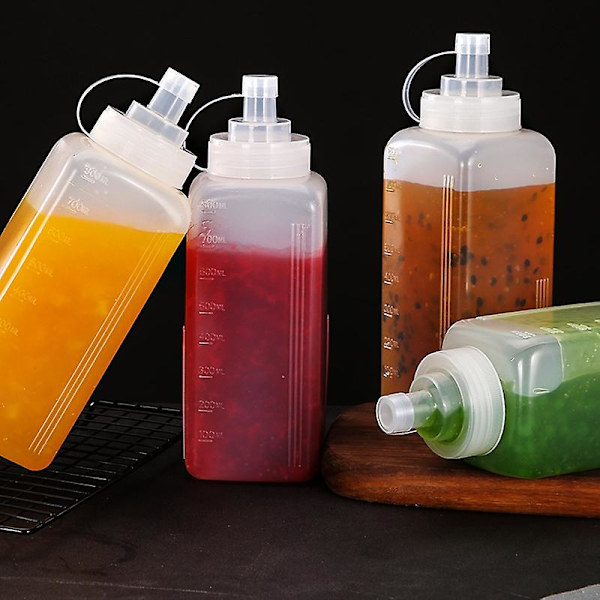 800 ml klemme sauce flaske stor kaliber støvtæt plast husholdning krydderi flaske til køkken