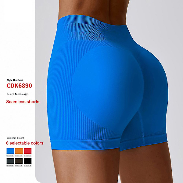 Sömlösa höftlyftande sportsshorts med hög elasticitet och andningsbara fitnessbyxor för löpning och cykling Red XL