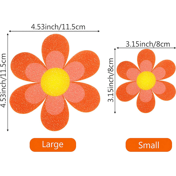 Halkfria badkarsdekaler med starka färger, Daisy badsteg och halkskydd för badkar, trappor, duschrum och mer