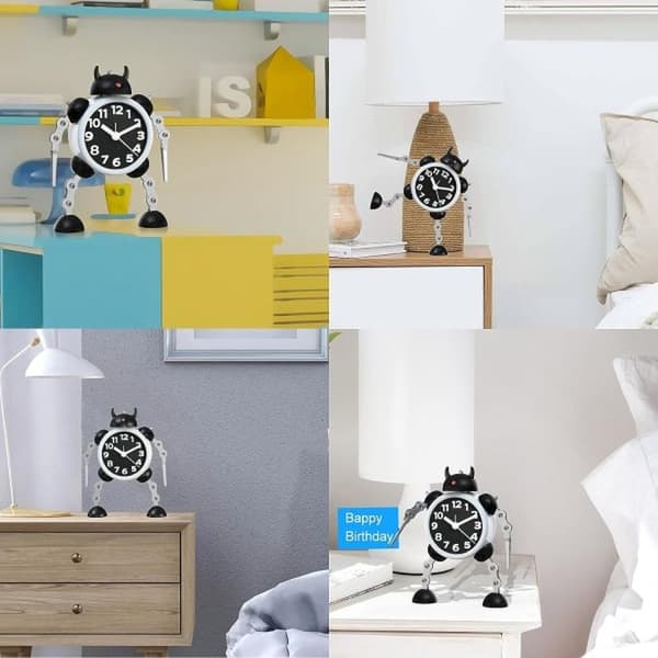 Robotväckarklocka för barn, pojkar, analog väckarklocka