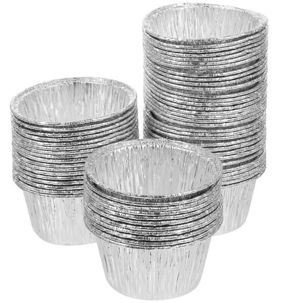 100 stk. 110ML engangs æggetærteforme i stanniol, runde mini cupcake/muffin bageforme til bagetilbehør, runde æggetærteforme
