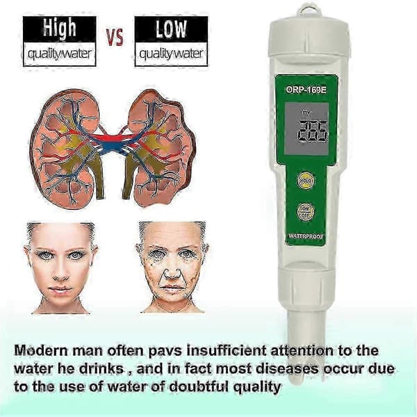 Redox Potential Meter Digital ORP Tester til Vandkvalitetsanalyse vit grön