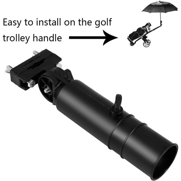 Universal golfsateenvarjon pidike, säädettävä golfkärry pieni sateenvarjo musta teline luksusgolfkärryn kahvaan