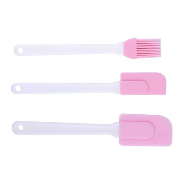 Spatula- ja sivellinsetti - 3 osaa pink