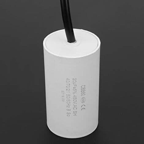 CBB60 450V 25uF Startkondensator, Microfarad Motorkondensator med Ledning White