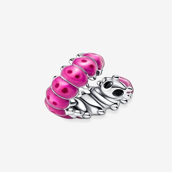 Pandora - Söt krullig larvberlock - Sterlingsilver Purple