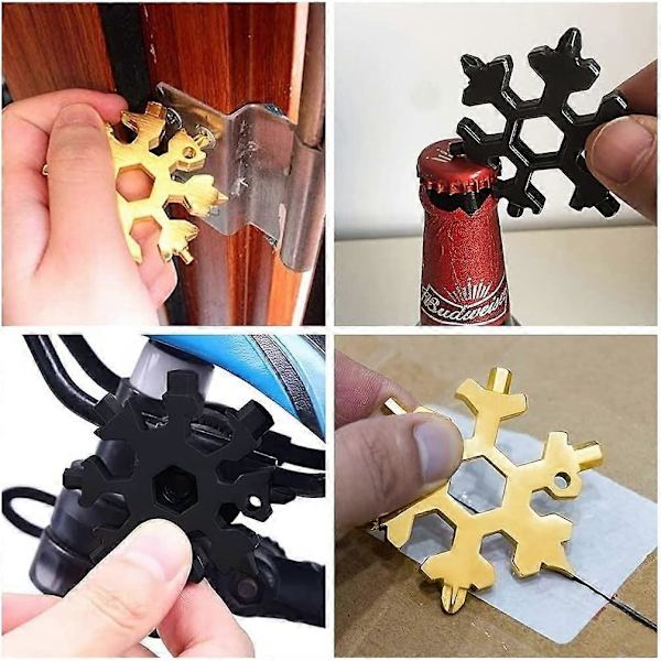 1 stk. 18-i-1 Multifunktionel Snefnugnøgle, Universal Rustfrit Stål Hex Socket Skruetrækker, M