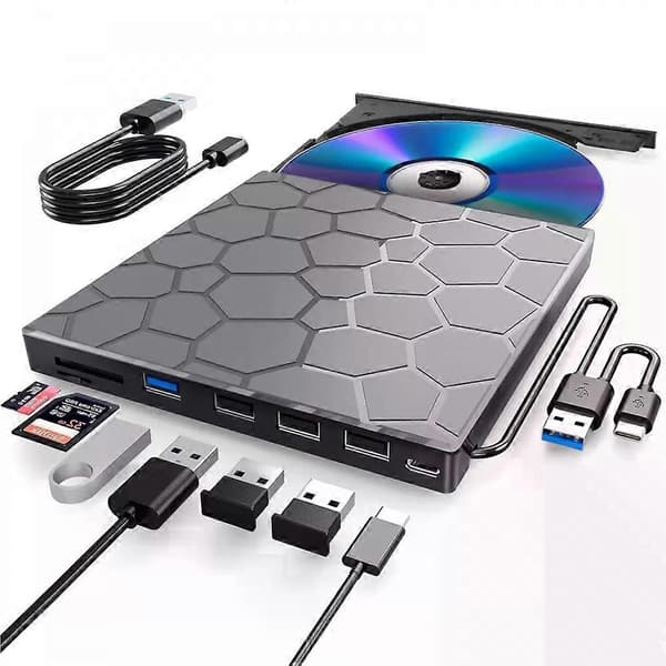 USB 3.0 Type C Ekstern CD/DVD Laufwerk Brenner Player for Windows 11 Laptops