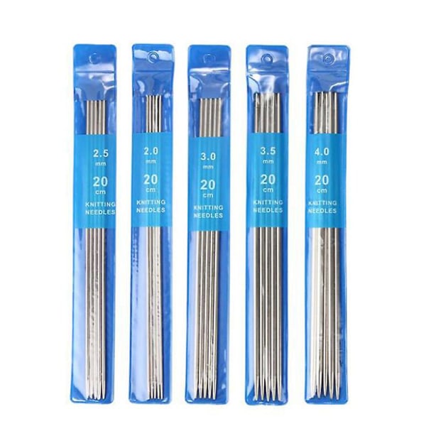 5sets Stainless Steel Knitting Needles Diy Sweater Weave Knitting Sewing Tools