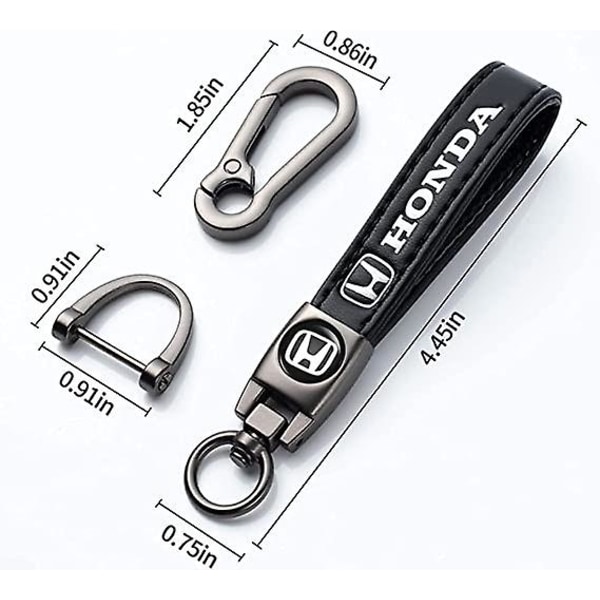 Yhteensopiva Honda Genuine Leather Car Logo -avaimenperän kanssa Yhteensopiva miesten ja naisten avaimenperän mustien tarvikkeiden kanssa