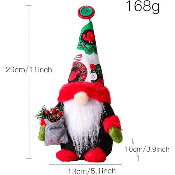 Julegnomer Julepynt, Julehat Santa Elf Dværg Sød Stående Gnome Festival Tilbehør Håndlavet Hjemmedekoration (D-8D) 1