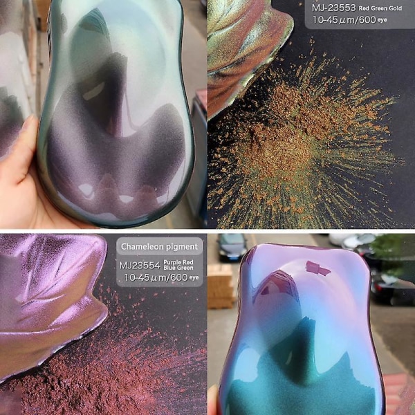 10g/påse Chameleon Pigment Akrylfärg Pulverlackering För bilmålning Bil Chameleon