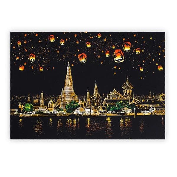 Skrapmålning Stor Stad Natt Skrapbild 3-pack