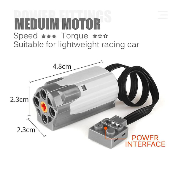 4-pak Teknologisk Power Function Motor Blok Sæt 1 Medium Motor, 1 Batteriboks, 1 Lyskabel, 1