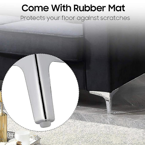 1/4 stk. Metalmøbel Sofa Ben Diy Skab Fødder Møbelben Hjemmeindretning Silver 1PC 15cm