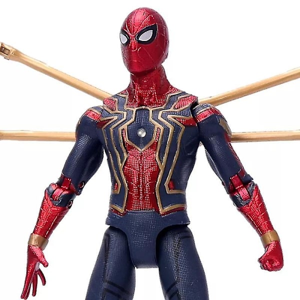 Spiderman Figur Legends Avengers Iron Spider Actionfigurer 17cm Pvc Med Ljus Spider-man Dockfigur Barn Present