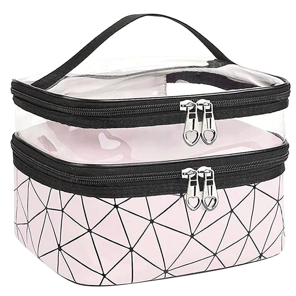 Double Layer Travel Makeup Box Makeup Bag Toiletry Bag Portable Women's Makeup Bag Storage