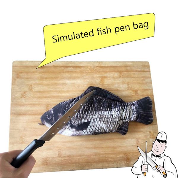 Nyhed Pen Bag Tegneserie Fisk Pen Til Etui Bærbar Kontormateriale Taske Til Pige Dreng G