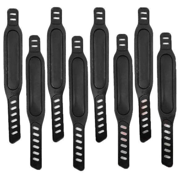 8pcs Exercise Bike Pedal Straps, Adjustable Pedal Straps Foot Pedal Spinning Exercise Bike Home Or black