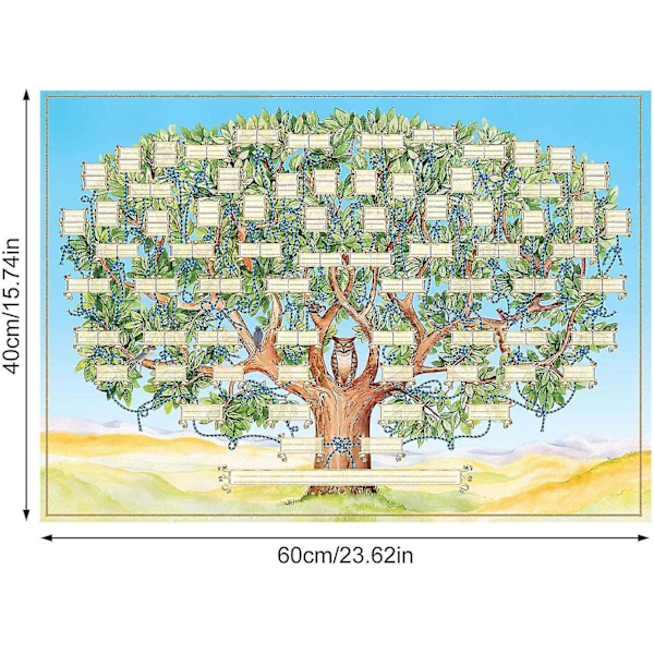 Familietræ-diagram til udfyldning, 6 generationers slægtsforskningsplakat tom udfyldbar anetavle familietræ, 15,75x23,62 tommer familietræ-diagram slægtsforskning væg