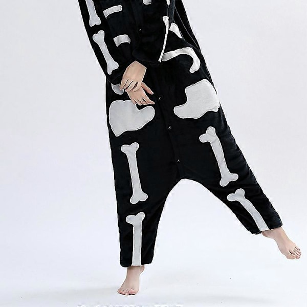 Uudet pyjama-asu, piirretty yhden osan luuranko pari pyjama flanelli kotivaatteet yhden osan nukkumiseen Skeleton S