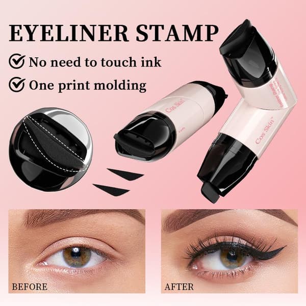 Winged Eyeliner Stamp Pen Double-Ended Rotating Design, Quick-Drying, Long-Lasting, Smudge-Proof Brown