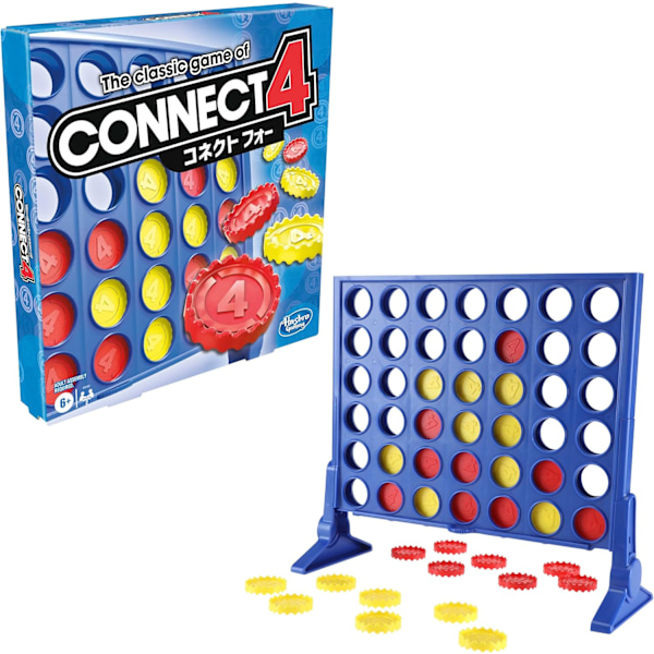Det klassiske strategispillet Connect 4; 2 spill for barn fra 6 år og oppover; 4 på rad ‎Multi-color