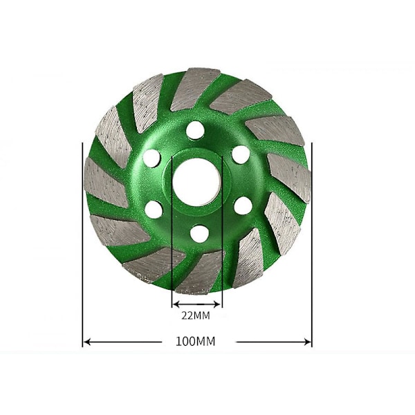 Diamantslipeskive 100mm 22.23mm Diamantskive for Marmor Betong Murverk Granitt Stein