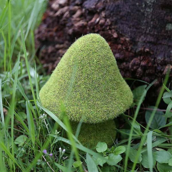 Courtyard Green Flocking Mushroon Statue Artificial Moss Resin Figurine Ornament