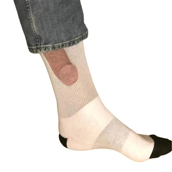 Unisex Sjove Vintersokker til Jul - Midtkalvsokker til Mænd og Kvinder Black And White Gray
