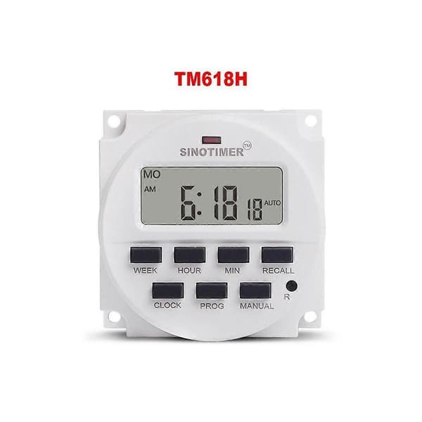 TM618H-4 DC 12V Volt Spänningsutgång Digital 7 Veckovis Programmerbar Timer Switch Tidsrelä Kontroll White