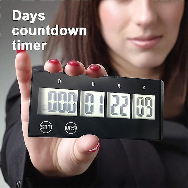 Countdown-ajastin - Uudelleenkäytettävä 999 päivän lähtölaskentakello suuriin elämän tapahtumiin White