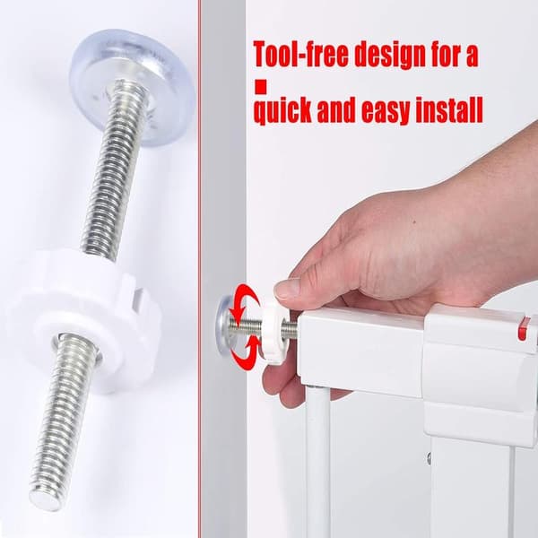 (Vit) 4-pack tryckmonterade barnspärrar med M10 gängad stång - Barnsäkerhetsspärrtillbehör
