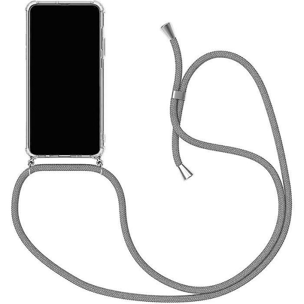 Huawei P20 Pro Halskæde Etui Gennemsigtig Silikone med Halskæde Ledning Halskæde Nøglebånd Telefon CaseSilv