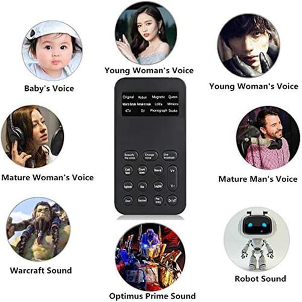 Stemmeskifter Håndholdt Mikrofon Stemmeskifter med Lyd Multifunktionel Effektmaskine til Telefon/PS4 (S9)