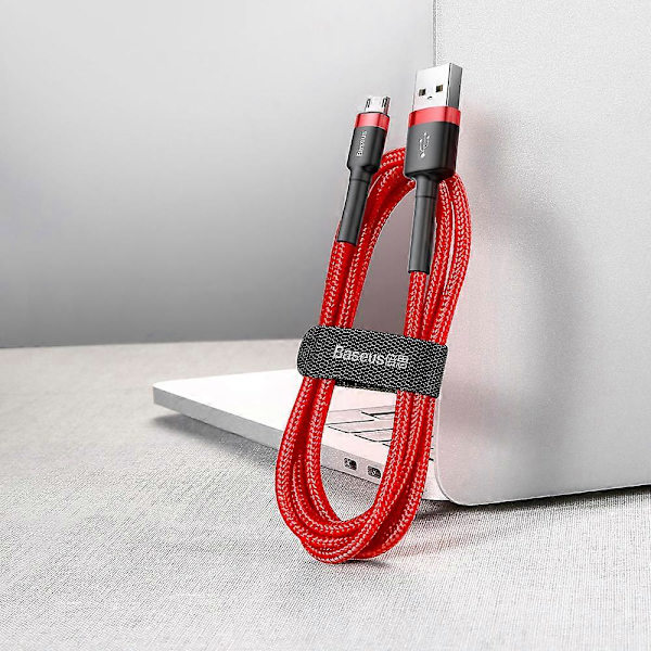 Tålig flexibel kabel USB microUSB-kabel 1,5A 2M röd